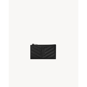 Zipped Fragments Credit Card Case - Nero