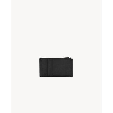 Zipped Fragments Credit Card Case - Nero