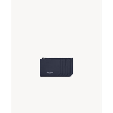 Zipped Fragments Credit Card Case W. Gusset - Dark Notte