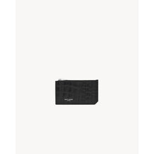 Zipped Fragments Credit Card Case - Nero