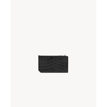 Zipped Fragments Credit Card Case - Nero