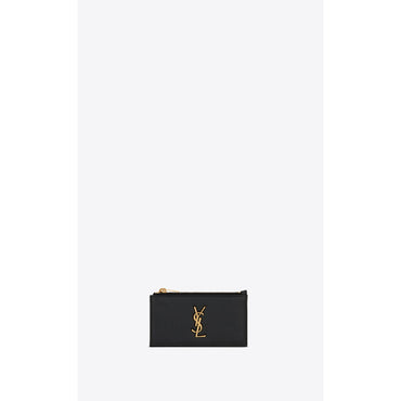 Zipped Fragments Credit Card Case - Nero