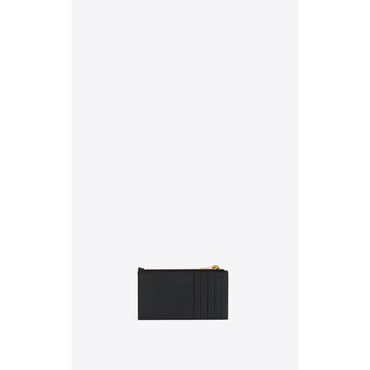Zipped Fragments Credit Card Case - Nero