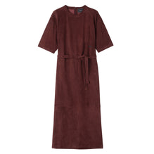 Leather long dress - Burgundy