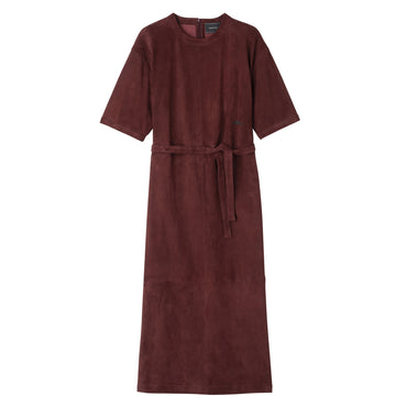 Leather long dress - Burgundy