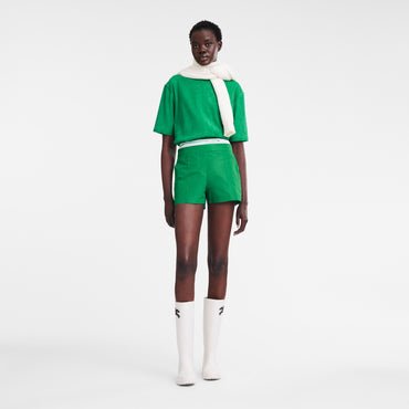 Short pants with belt patch - Green