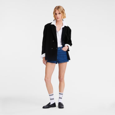 Straight peacoat - Black