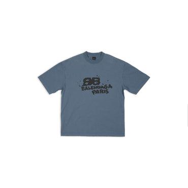 Medium Fit T-Shirt - Washed Blue/Black