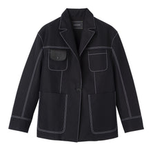Topstitching straight jacket - Black