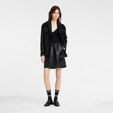 Topstitching straight jacket - Black