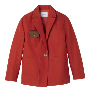 Topstitching straight jacket - Paprika