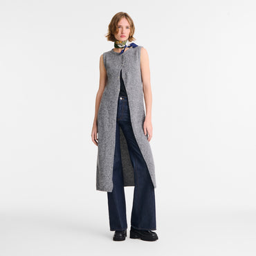 Sleeveless cardigan - Anthracite