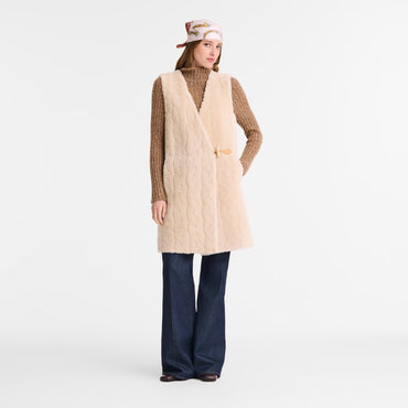 Sleeveless jacket - Ecru