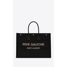 Small Rive Gauche Tote Bag - Nero/Natural Beige