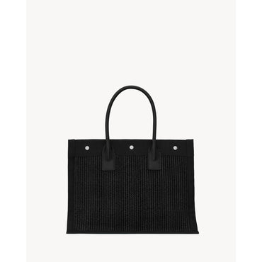 YSL BO S TOTE RIVE G RAF.ZANZ. - NERO/NAT.BEIG/NE/NE