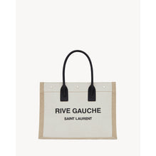 Small Rive Gauche Tote Bag - Greggio/Natural