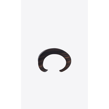Modernist Curved Cuff - Argent Oxyde / Marro