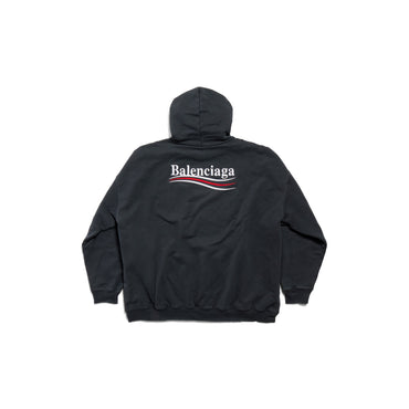 Large Fit Hoodie - Washed Black/White