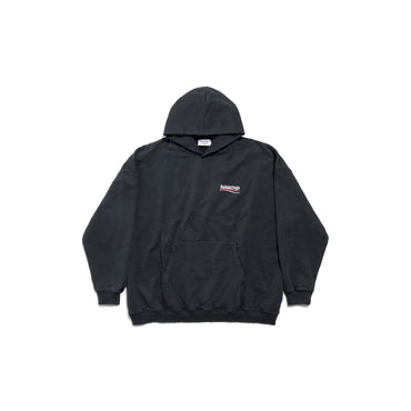 Large Fit Hoodie - Washed Black/White