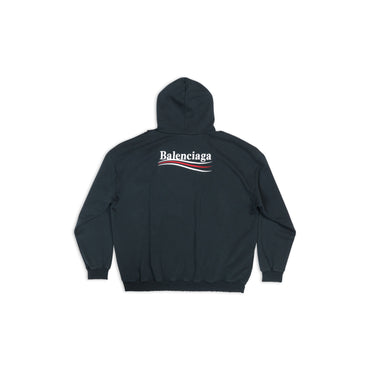 Large Fit Hoodie - Washed Black/White