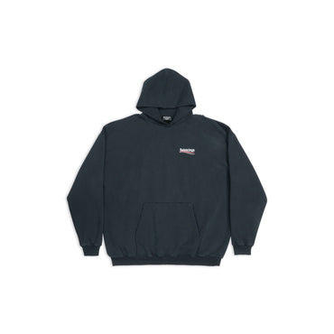 Large Fit Hoodie - Washed Black/White