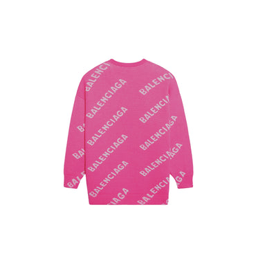 Long Sleeve Crewneck - Pink/White