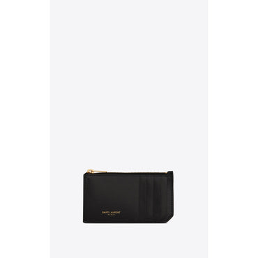 Zipped Fragments Credit Card Case - Nero