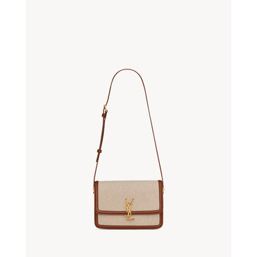 Medium Solferino Satchel - Natural/Beige/Brick