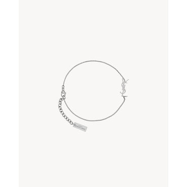 YSL Thin Chain Bracelet - Palladium