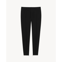 PANTALON GABARDINE FINE DE LAI - NERO/NERO