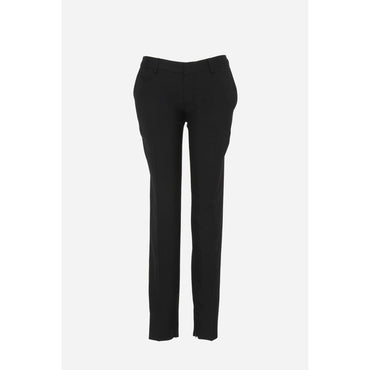 PANTALON GABARDINE FINE DE LAI - NERO/NERO