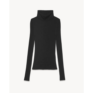 TRICOT DE CORPS COL ROULE CACH - NERO/NERO