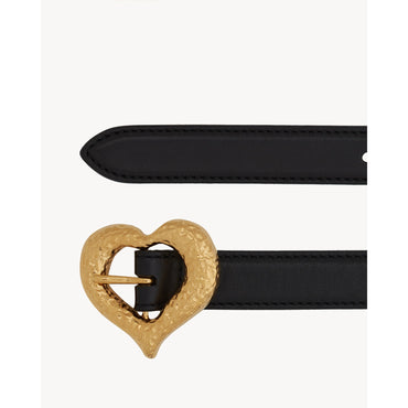 Fine Ceinture Coeur Texture - Nero