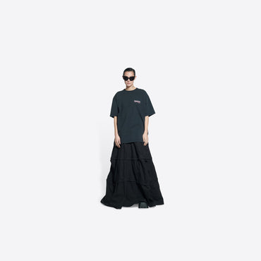 Large Fit T-Shirt - Washed Black/White