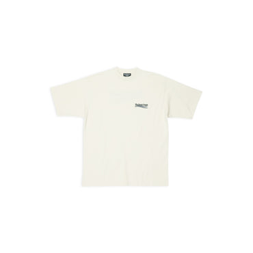 Large Fit T-Shirt - Cream/Black/Blue