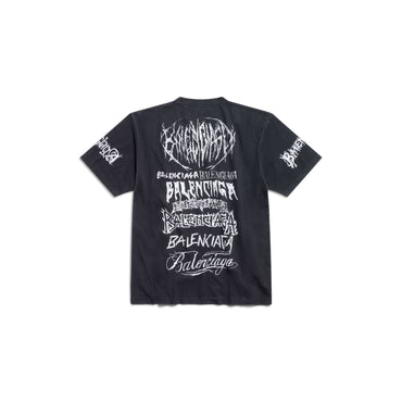 Large Fit T-Shirt - Faded Black/White