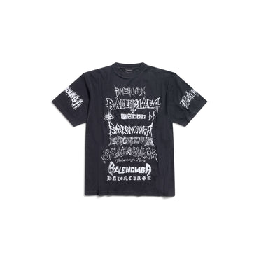 Large Fit T-Shirt - Faded Black/White