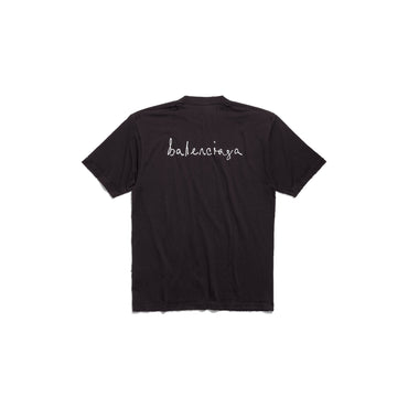 Large Fit T-Shirt - Washed Black/White