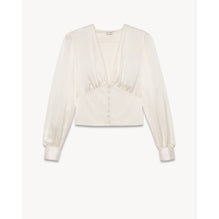 BLOUSE SATIN DE SOIE - BLANC LAIT