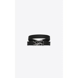 YSL Double Wrap Bracelet In Vegetal Browny - Black