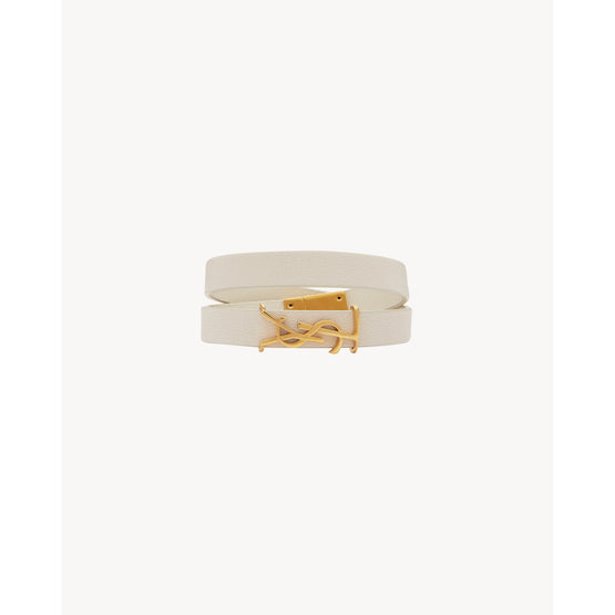 YSL Double Wrap Bracelet In Nappa Unica - Crema Soft