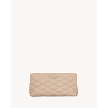 Large Sade Clutch - Dark Beige