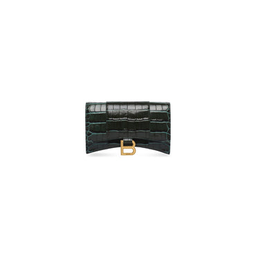 Hourglass Wallet W/Chain - Forest Green