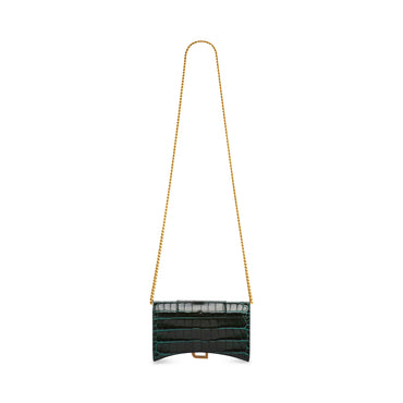 Hourglass Wallet W/Chain - Forest Green