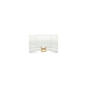 Hourglass Wallet W/Chain - White