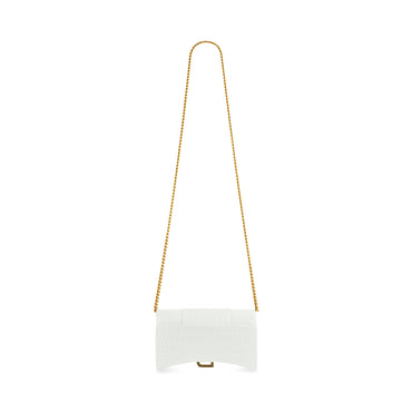 Hourglass Wallet W/Chain - White