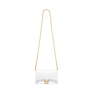 Hourglass Wallet W/Chain - Optic White