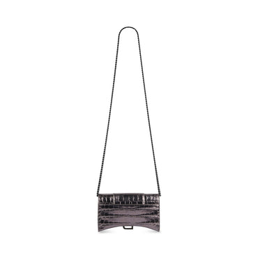 Hourglass Wallet W/Chain - Gun Metal