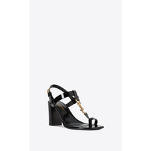 Cassandra 75 Sandals In Vitel Vernice Soft/Oro Antico - Black