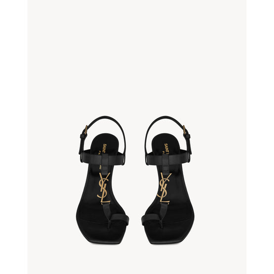 Cassandra 75 Sandals In Maine Liscio/Gold Officier - Black